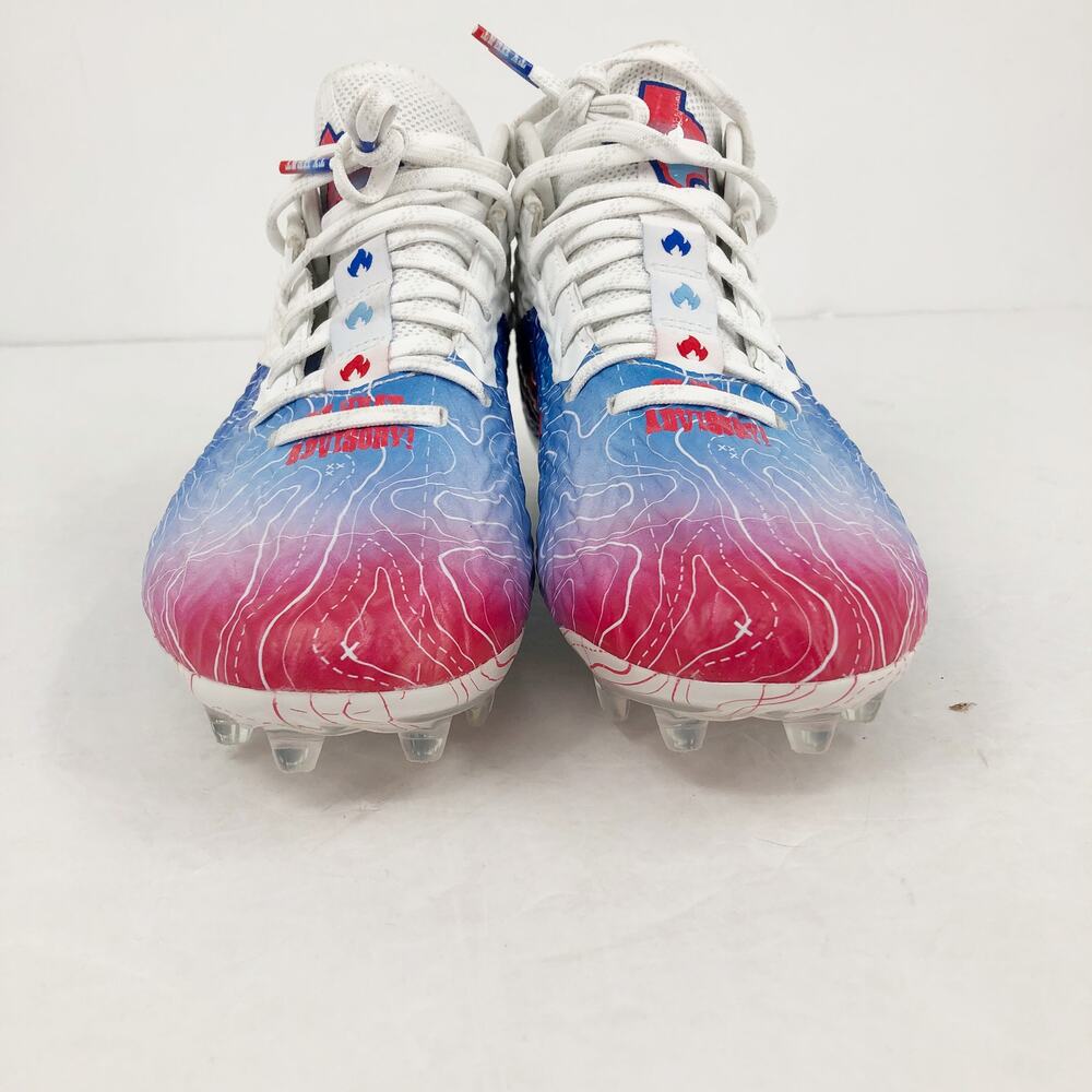 Under Armour Spotlight Clone 4 MC TX Football Cleats Mens 14 White Blue NWOB - Picture 7 of 13